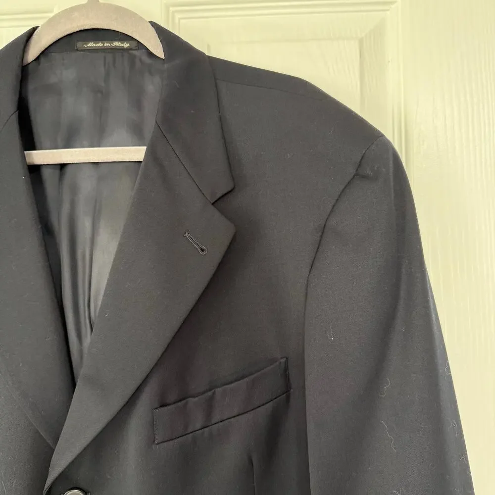 Murano Italy Men's Navy 100%Wool Super 100's Sportscoat Blazer Size 48R
